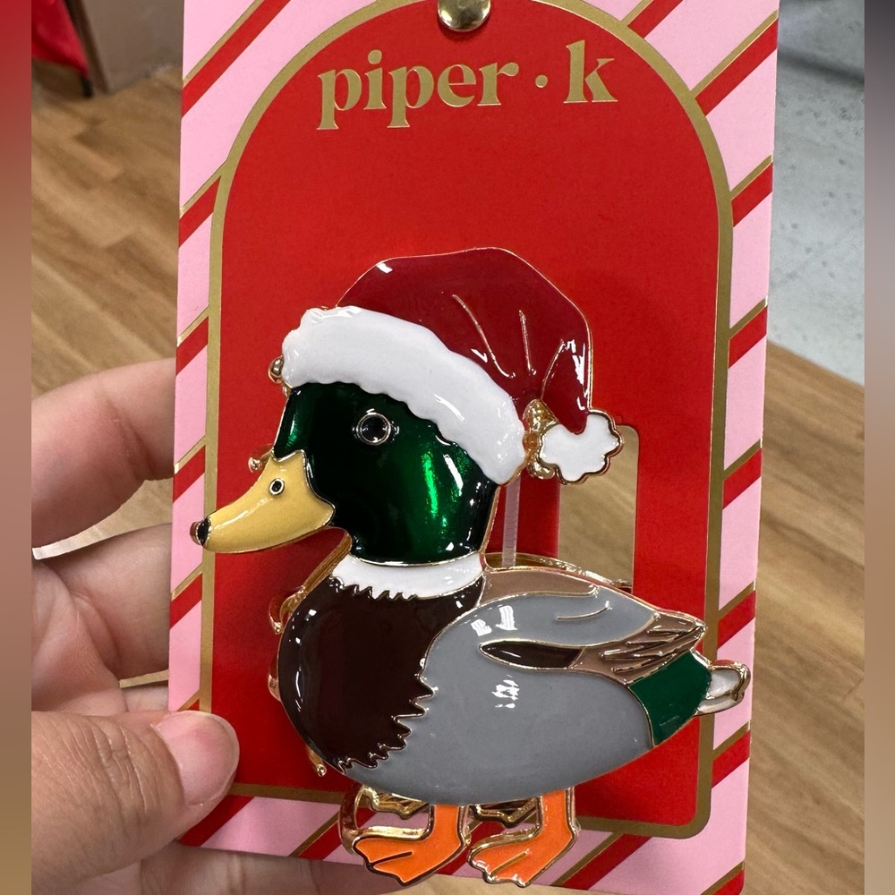 Piper K Christmas Duck Hairclip with Santa Duck 🦆🎅✨